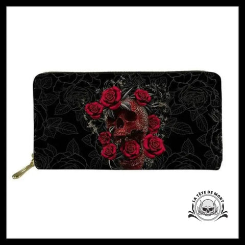 Portefeuille Crâne Fleuri