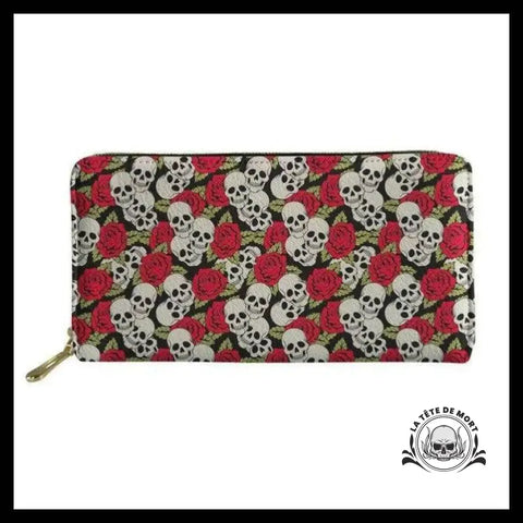 Portefeuille Crânes Fleuris