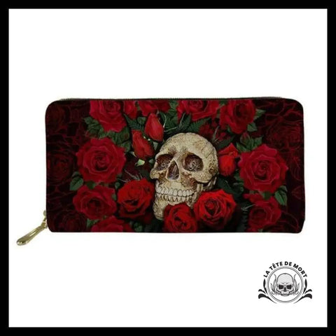 Portefeuille Tête de Mort Fleurie - Crâne Passion
