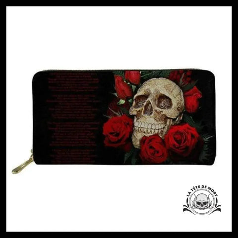 Portefeuille Tête de Mort En Fleurs - Crâne Passion