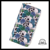 Portefeuille Tête de Mort Avec Roses