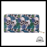 Portefeuille Tête de Mort Avec Roses