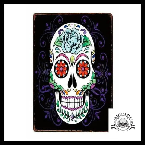 Poster Crâne Mexicain Coloré