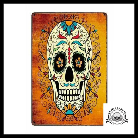 Poster Crâne Mexicain Couleur