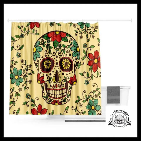 Rideau Tête de Mort Mexicaine Colorée
