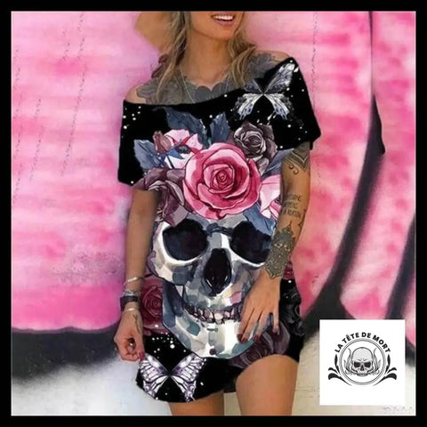 Robe crâne couronne de roses