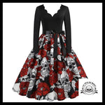 Robe crânes pétales de roses