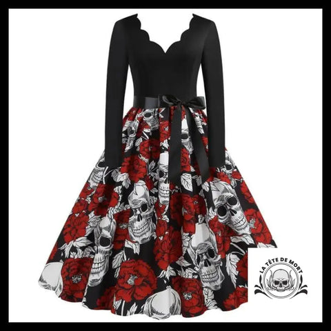 Robe crânes pétales de roses
