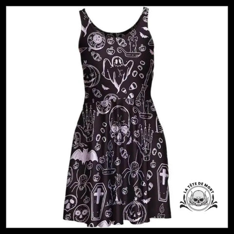 Robe Noire Tête de Mort