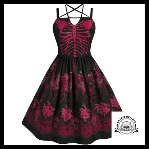 Robe Squelette Rouge