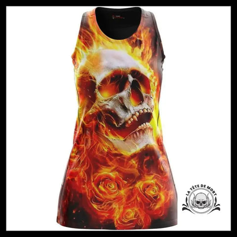 Robe Tête de Mort En Flammes