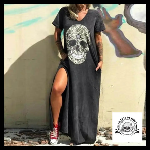 Robe Tête de Mort Léopard / Fendue