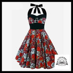 Robe Tête de Mort Rose Rouge