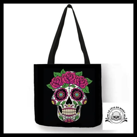 Sac à Main Tête de Mort Anneau Fleurs