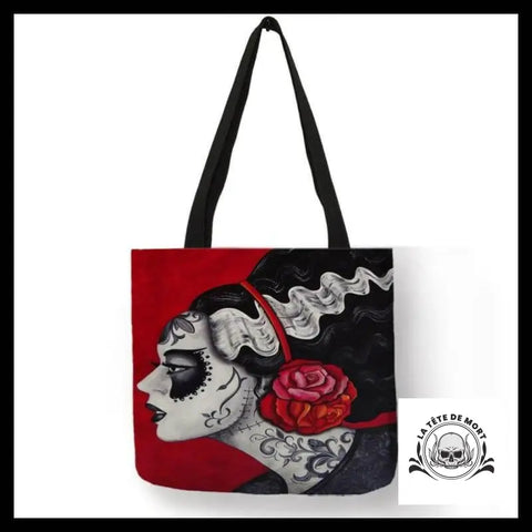 Sac à Main Tête de Mort Bandeau Fleurs