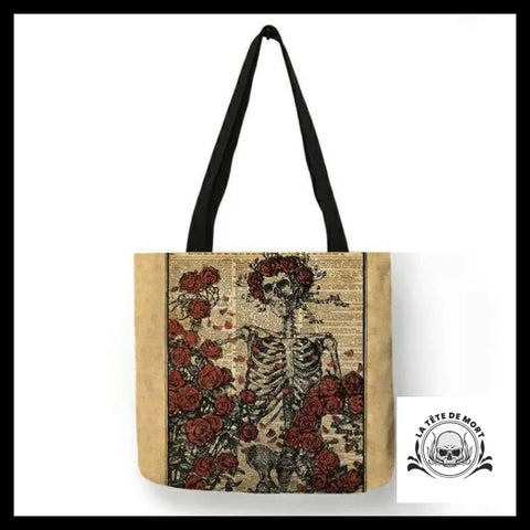 Sac à Main Tête de Mort Carnet Roses