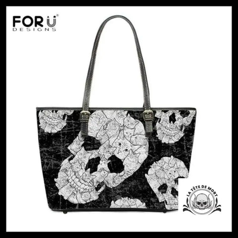 Sac à Main Tête de Mort Chats