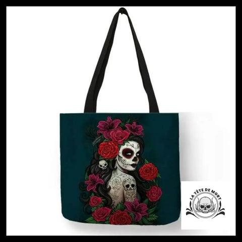 Sac à Main Tête de Mort Coiffure Roses