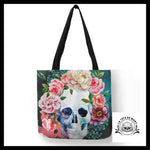 Sac à Main Tête de Mort Couronne Fleurs