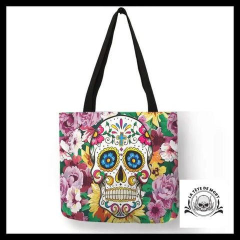 Sac à Main Tête de Mort Fleurs Printemps