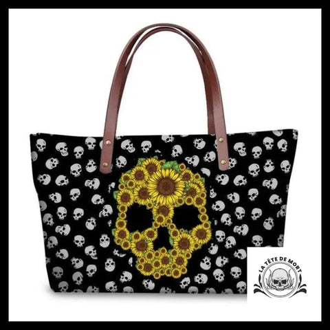 Sac à Main Tête de Mort Fleurs Du Soleil