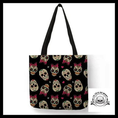 Sac à Main Tête de Mort Noeuds Rose