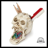 Sculpture Tête de Mort Crâne Art Rangement