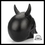 Sculpture Tête de Mort Crâne Noire Diable
