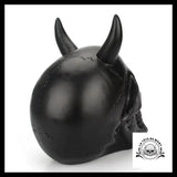 Sculpture Tête de Mort Crâne Noire Diable