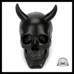 Sculpture Tête de Mort Crâne Noire Diable