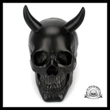 Sculpture Tête de Mort Crâne Noire Diable