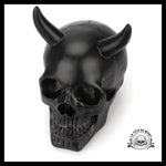 Sculpture Tête de Mort Crâne Noire Diable