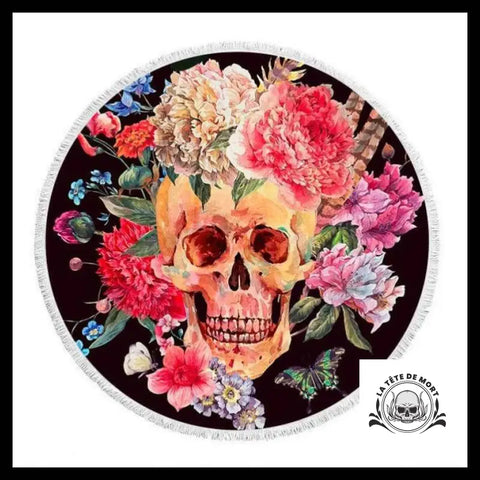 Serviette Crâne Fleuri
