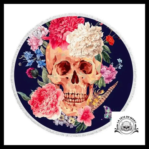 Serviette Crâne Et Fleurs