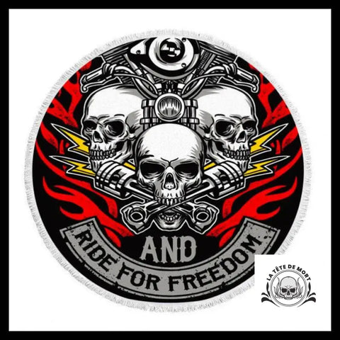 Serviette de Plage Tête Mort Biker