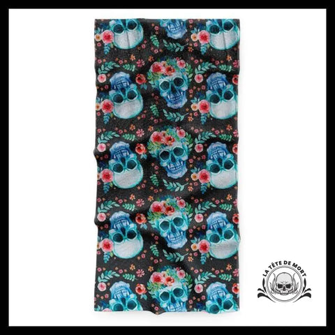 Serviette de Plage Tête Mort Fleurie