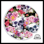 Serviette de Plage Tête Mort Et Fleurs