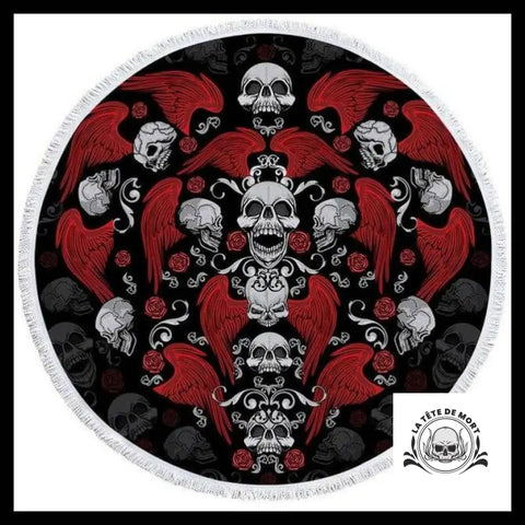 Serviette Tête de Mort Ailée