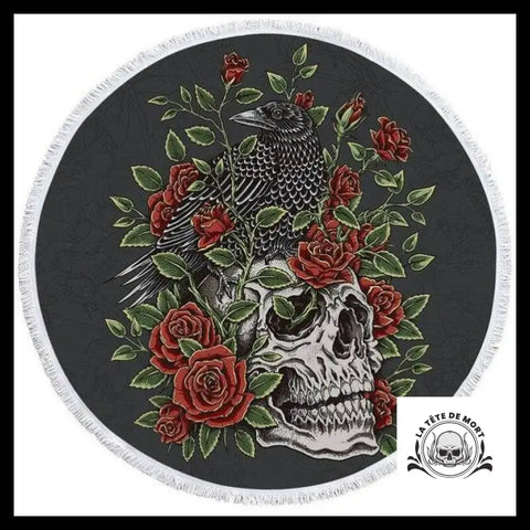Serviette Tête de Mort Corbeau
