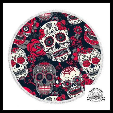 Serviette Tête de Mort Mexicaine Colorée