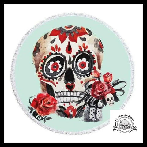 Serviette Tête de Mort Mexicaine Dessin