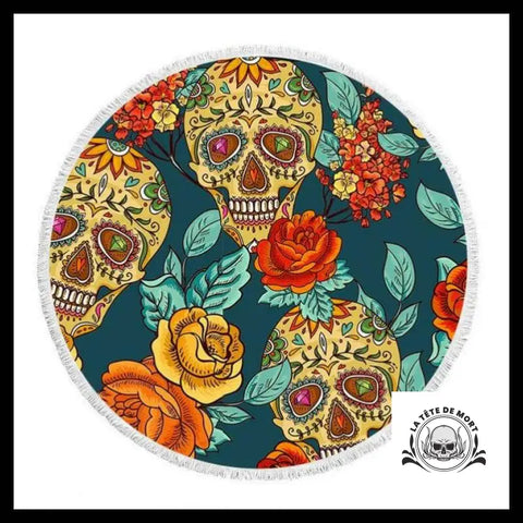 Serviette Tête de Mort Mexicaine Vintage