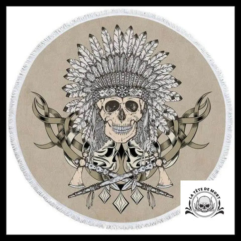 Serviette Tête de Mort Plume