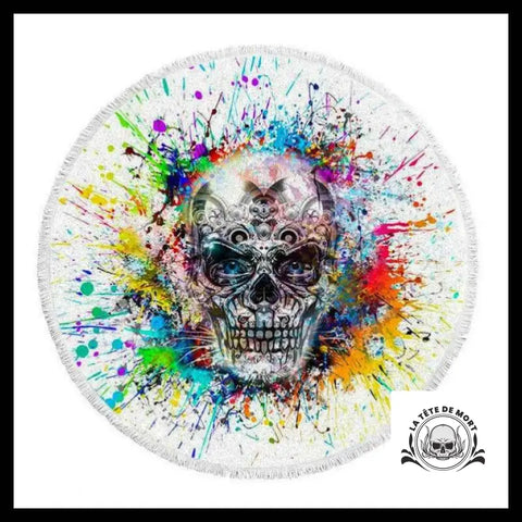 Serviette Tête de Mort Psychédélique