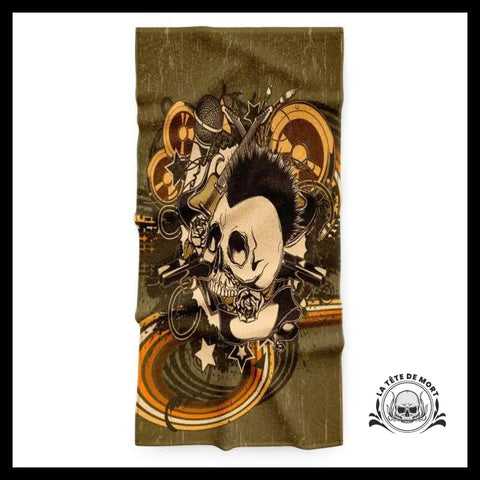 Serviette Tête de Mort Punk