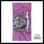 Serviette Tête de Mort Violette