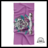 Serviette Tête de Mort Violette