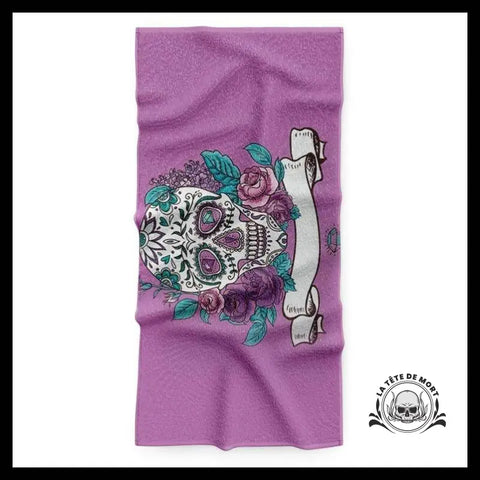 Serviette Tête de Mort Violette