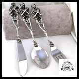 Set de Couverts Tête Mort en Acier Inoxydable