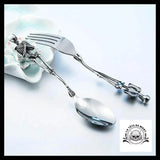 Set de Couverts Tête Mort en Acier Inoxydable